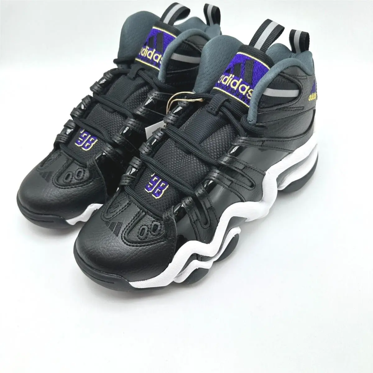 Adidas Crazy 8 Core Black Regal Purple Cloud White Youth Shoes ID6189 sz 3.5-6.5