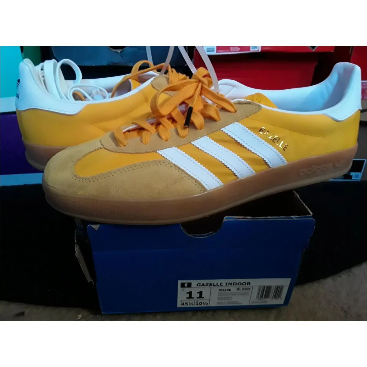 Adidas Originals Gazelle Suede Indoor Almost Crew Yellow Cloud White Gold IE6606