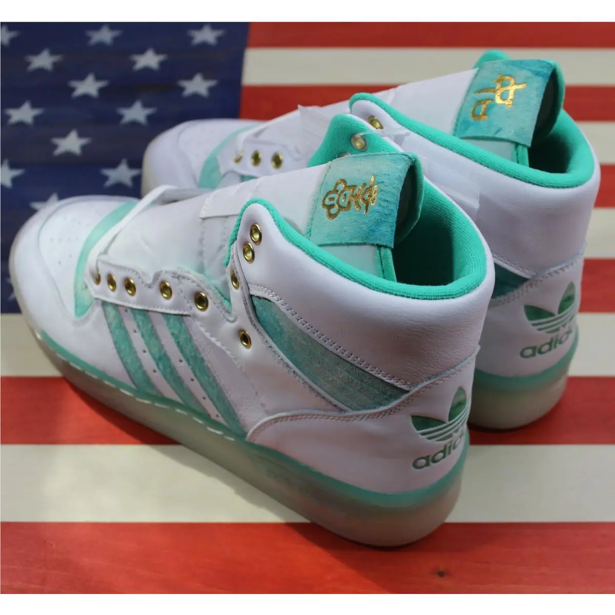 Adidas shoes - Adidas Rivalry High - Rivalry High - FV4526 - White, Manufacturer: Cloud-White/Hi-Rese-Green/Gold-Foil 9