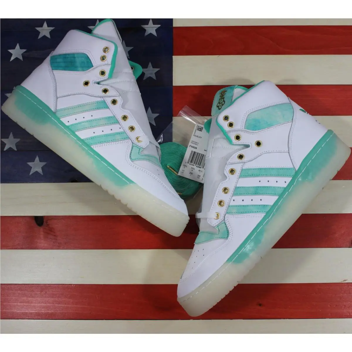Adidas shoes - Adidas Rivalry High - Rivalry High - FV4526 - White, Manufacturer: Cloud-White/Hi-Rese-Green/Gold-Foil 2