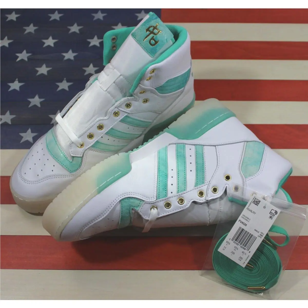 Adidas shoes - Adidas Rivalry High - Rivalry High - FV4526 - White, Manufacturer: Cloud-White/Hi-Rese-Green/Gold-Foil 6
