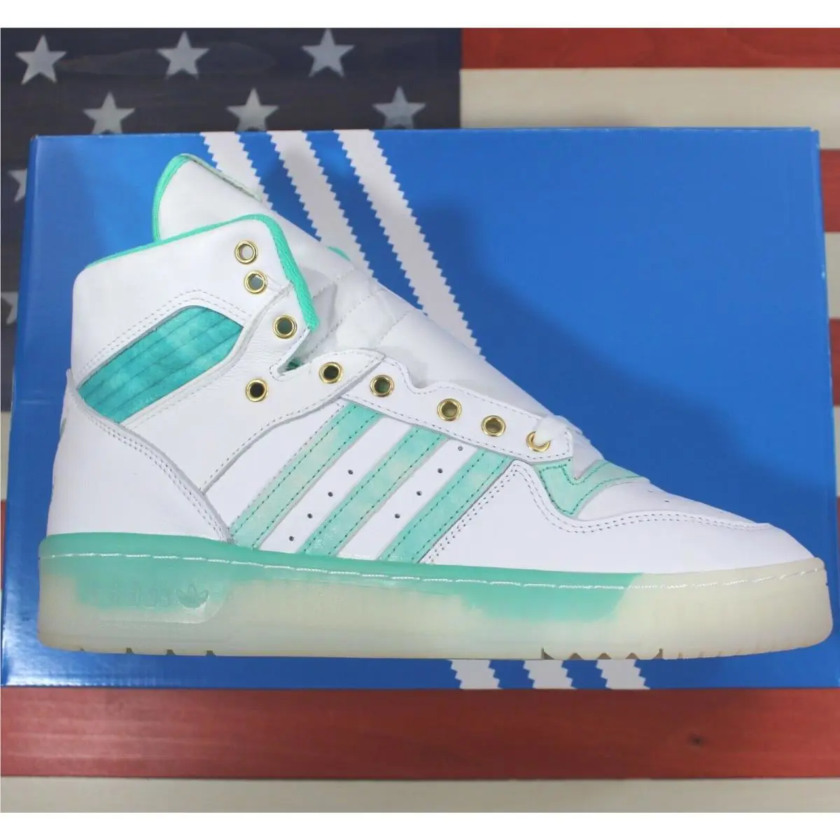 Adidas shoes - Adidas Rivalry High - Rivalry High - FV4526 - White, Manufacturer: Cloud-White/Hi-Rese-Green/Gold-Foil 11