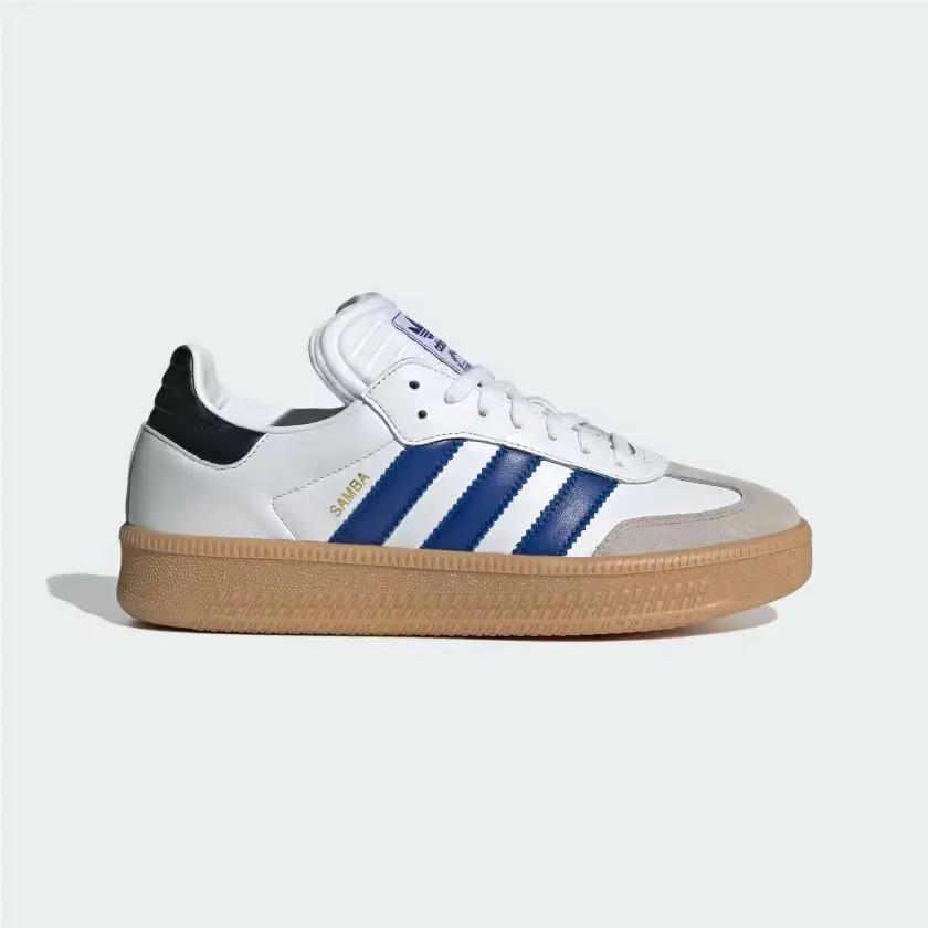 Adidas Samba Xlg IE9182 Sneaker Men`s White Blue Leather Lace Up Lifestyle Shoes
