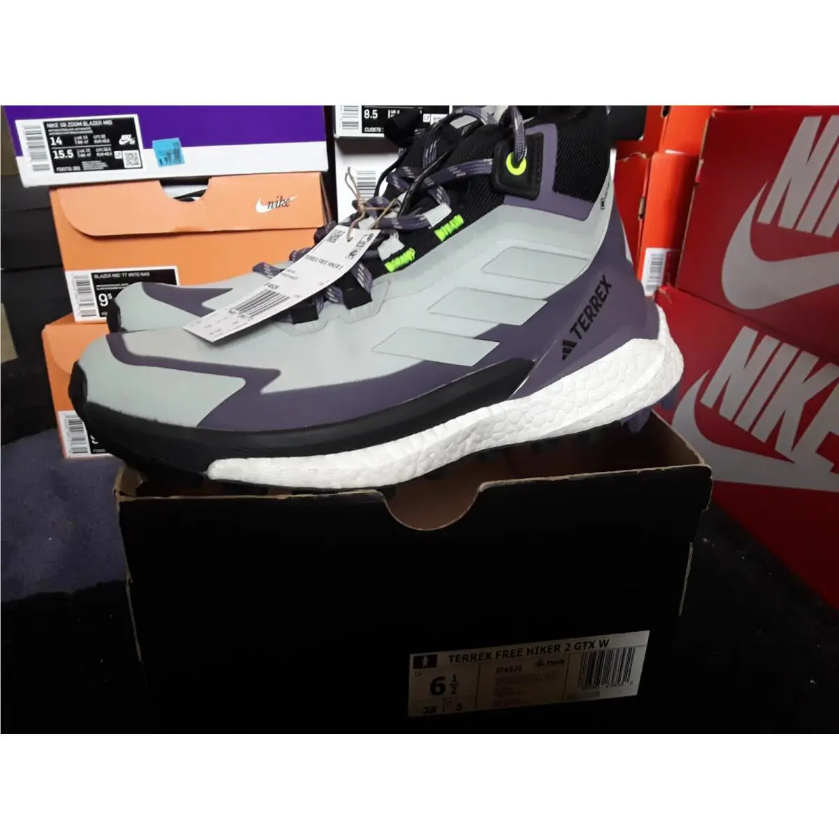 Wmns Adidas Terrex Free Hiker 2 Gtx Goretex Boot Wonder Silver Lucidlemon IF4926