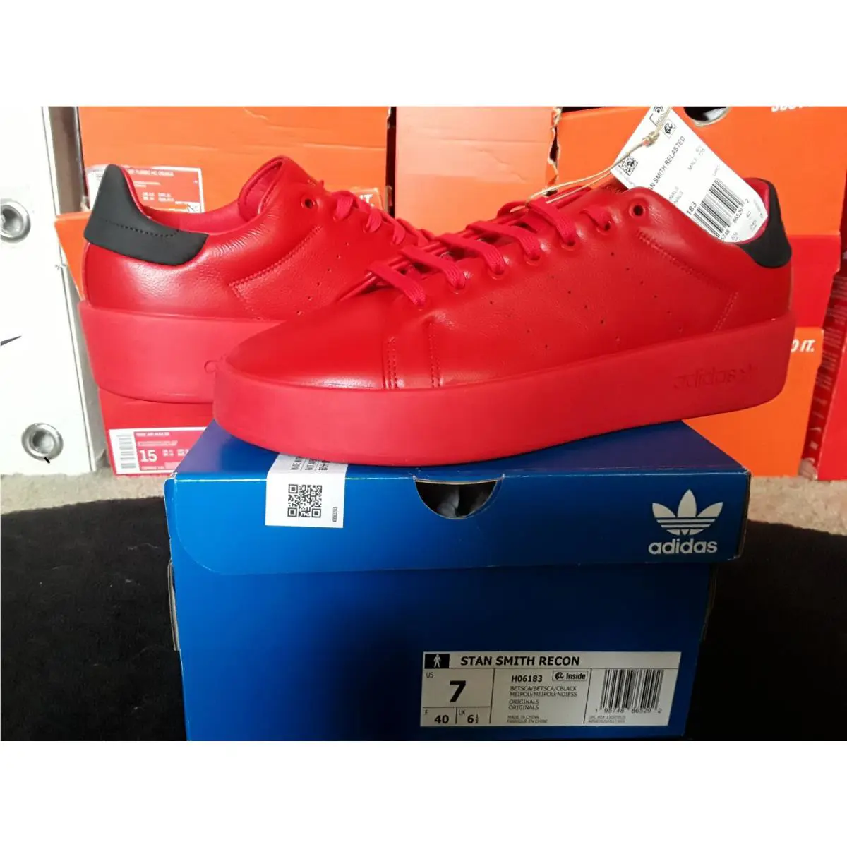 Adidas Stan Smith Recon Low Premium Leather Red Better Scarlet Core Black H06183