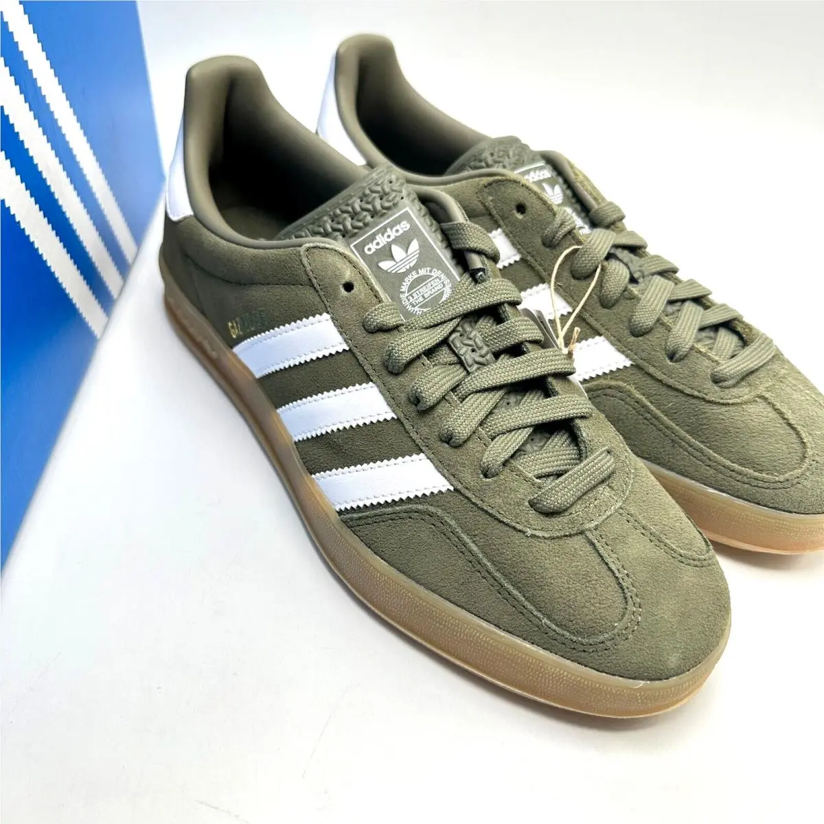 Adidas shoes - adidas Gazelle - Gazelle - JQ0174 - Olive Strata/Cloud White/Gold Metallic 9