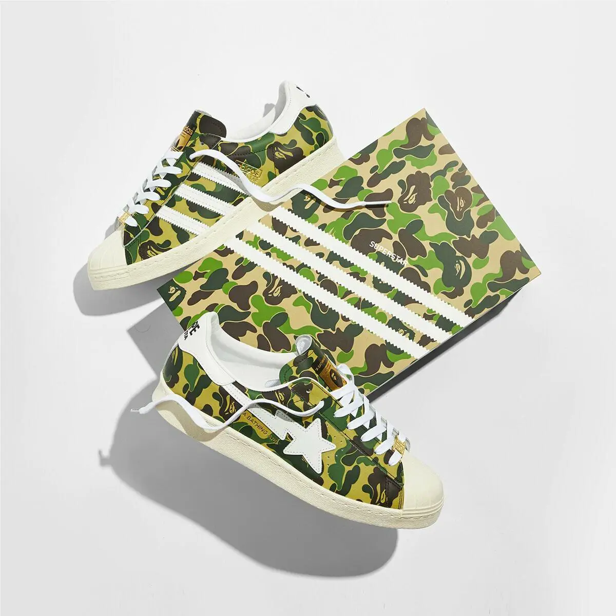 Adidas Bape x Superstar 80s `abc Camo` Greencamo/cream GZ8981 Fashion Shoe