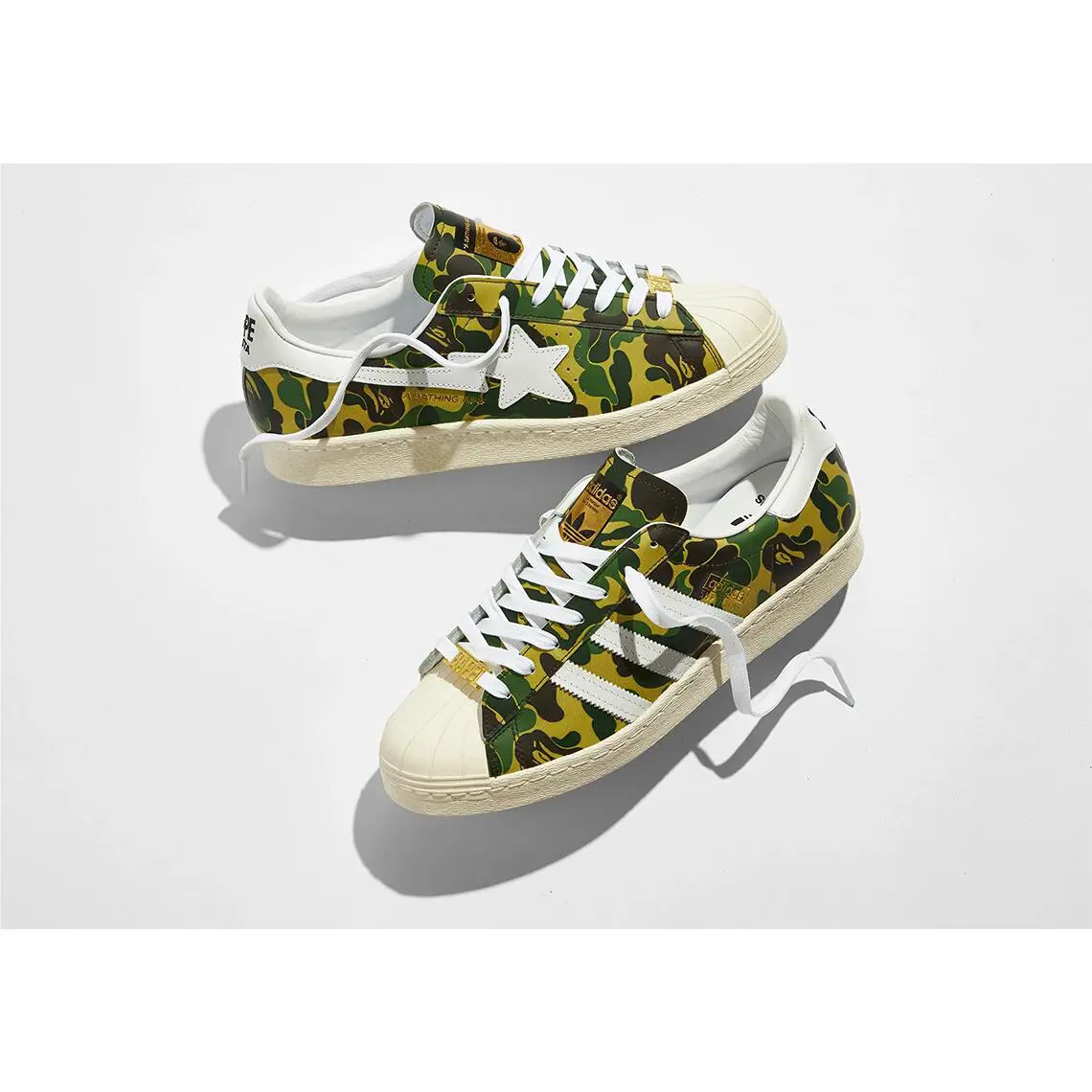 Adidas shoes - Adidas BAPE x Superstar 80s `ABC Camo` - GZ8981 - Green 3