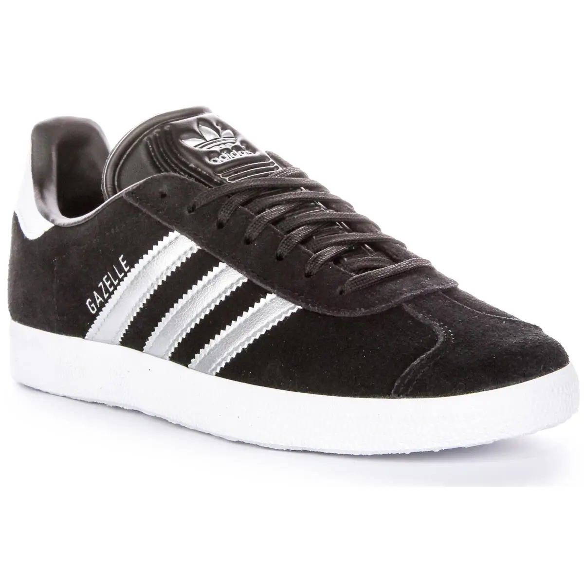 Adidas Gazelle Vintage Vibe Suede Leather Womens Sneakers Black Silver US 5 - 10 - BLACK SILVER