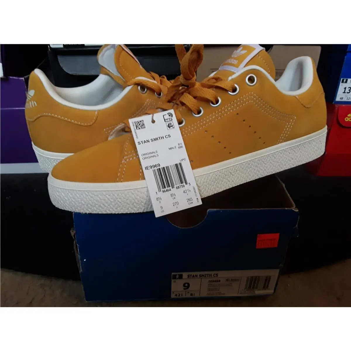 Adidas Originals Stan Smith CS Suede Preloved Yellow Core White Gum Brown IE9969