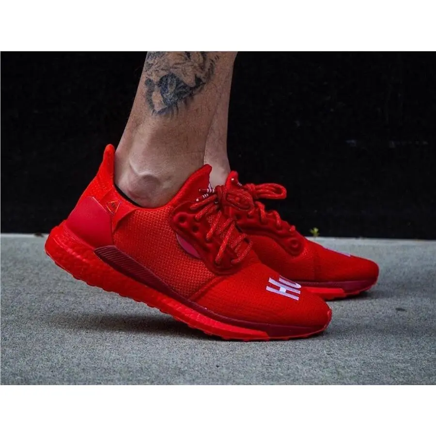 Men`s Adidas Pharrell Solar HU Prd Power Boost Triple Red 8-13 Running EF2381