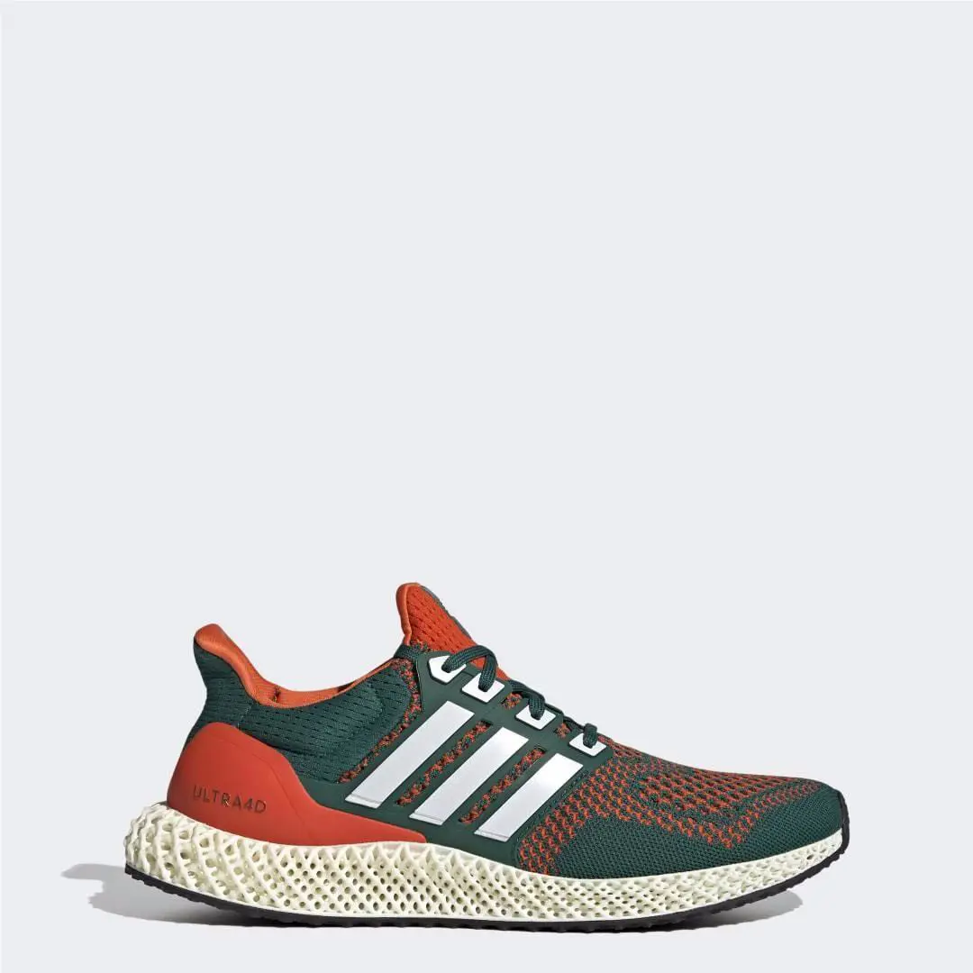 Adidas Ultra 4D Miami Hurricanes Mens Running Shoes Col Green/white Q46439