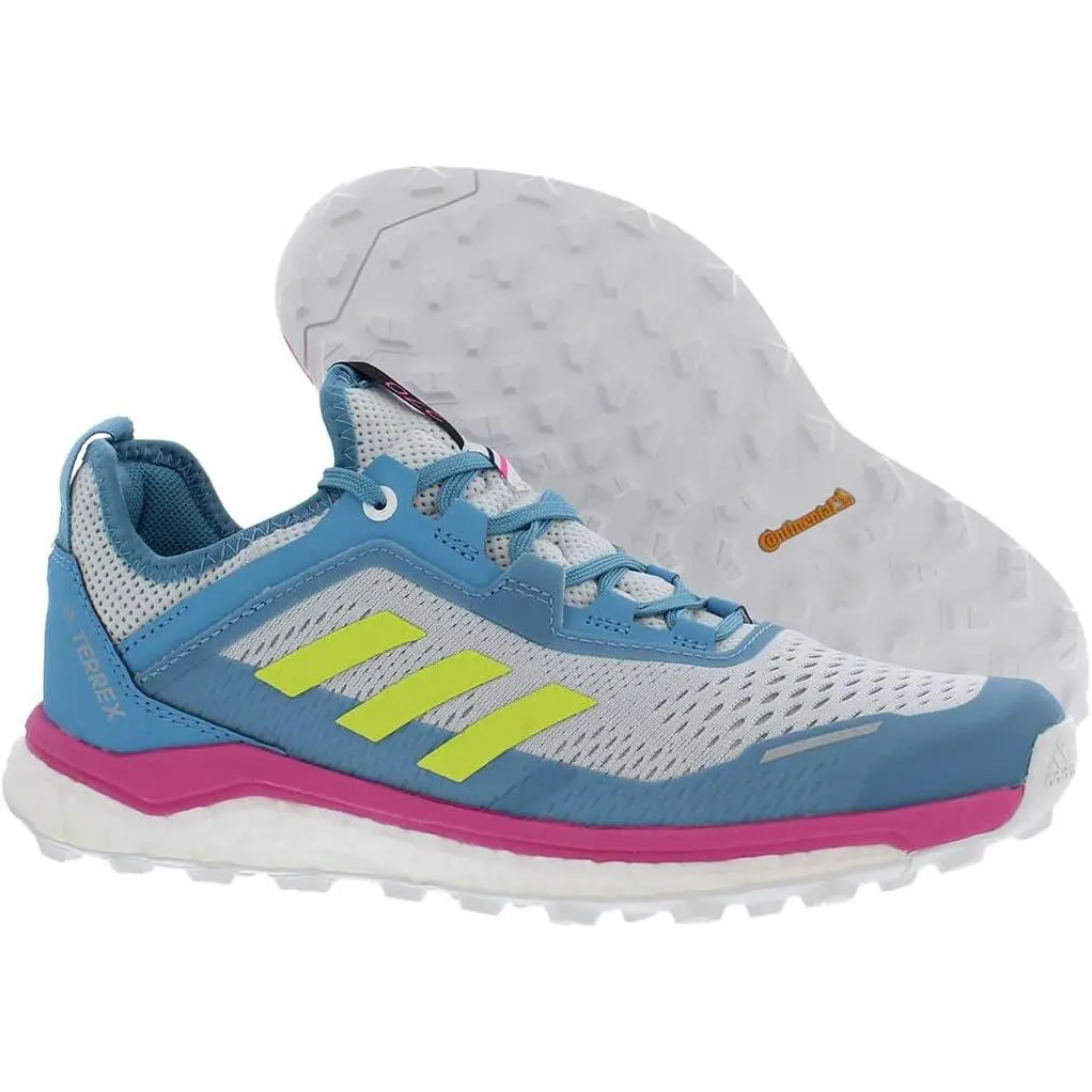 Adidas Women`s Terrex Agravic Flow Trail Running Shoes Blue Yellow White FX6966