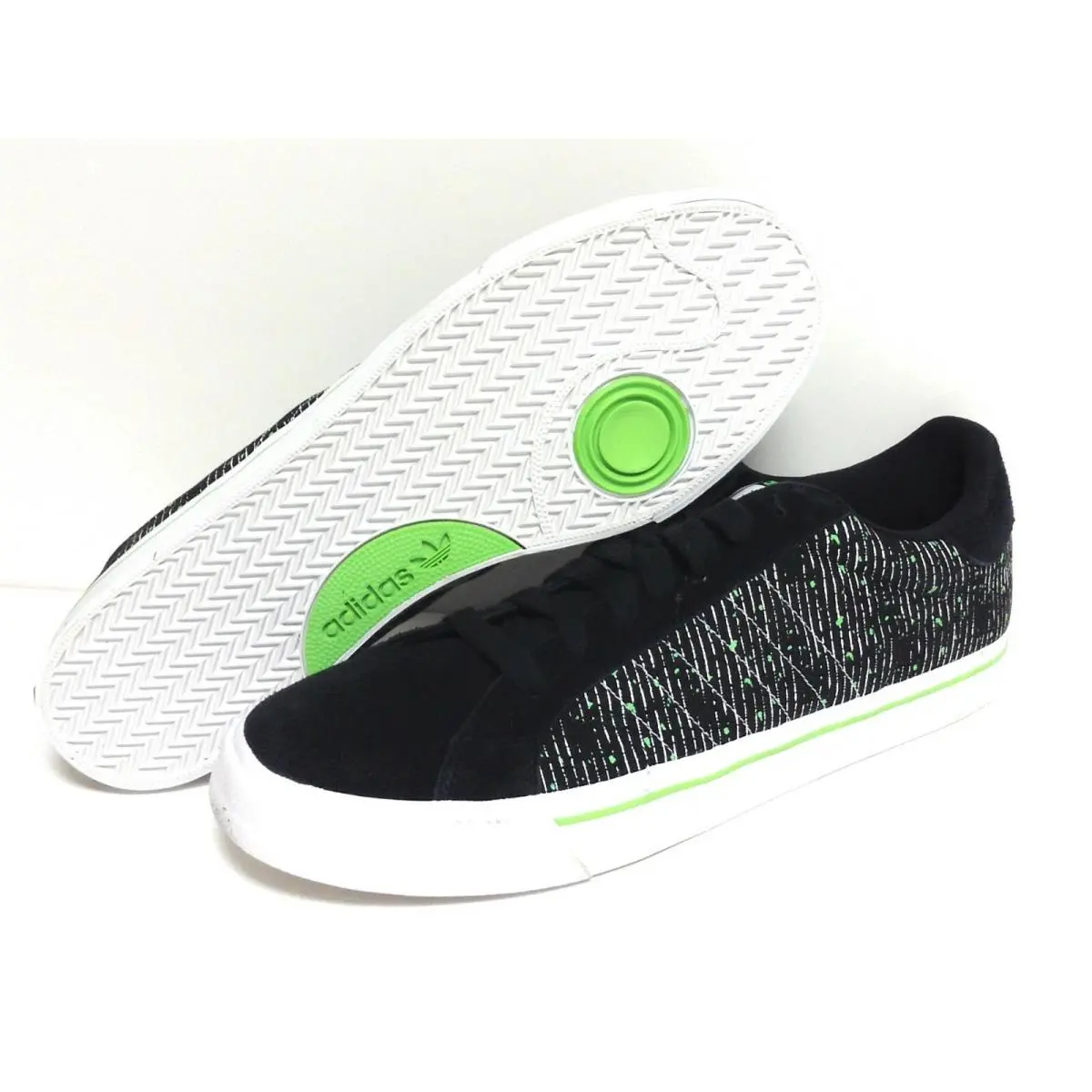 Mens Adidas Classic Vulc 017806 Black Green Canvas 2008 Deadstock Sneakers Shoes