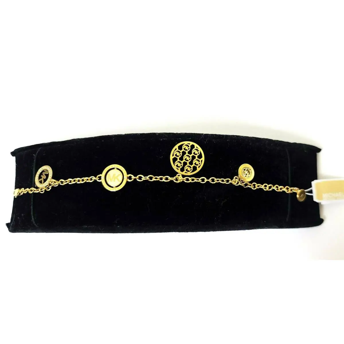 Michael Kors Gold Chain Crystals Multi Rotating Charm Bracelet MKJ7383