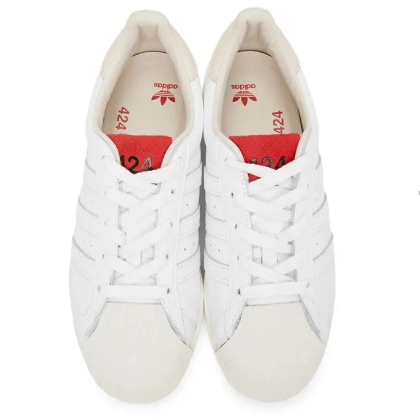 Adidas Mens 424 Shell Toe White Low-top Superstar Sneakers US 8.5