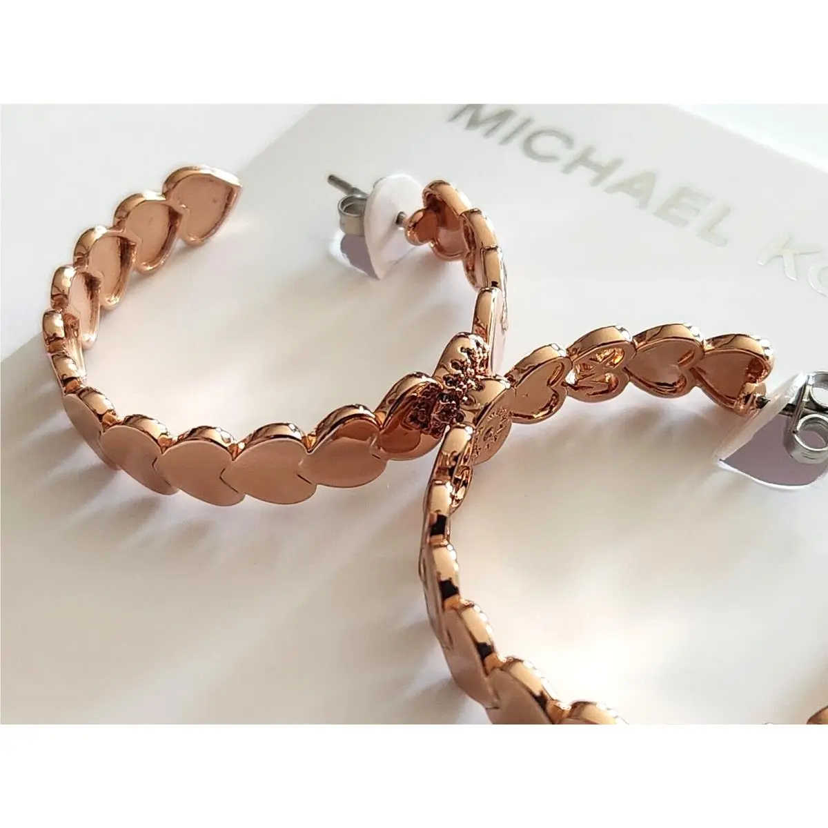 Multi Heart Shape Rose Gold Hoop Earings MKJ7982791 by Michael Kors
