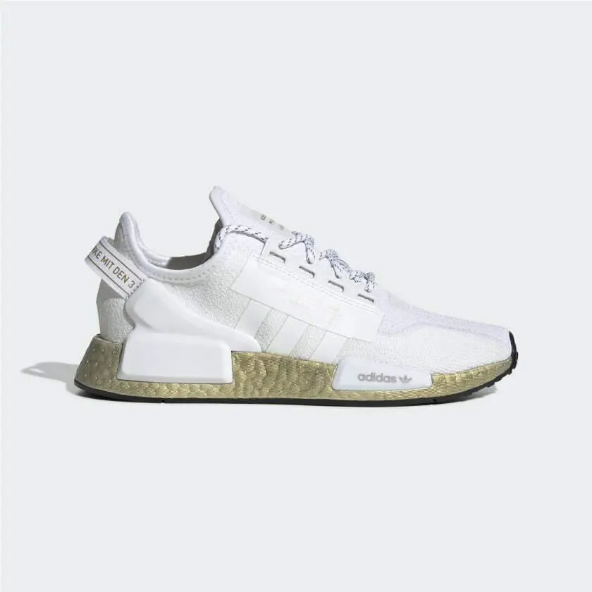 Adidas Nmd R1.V2 Women Size 6.5 Cloud White Gold Running Comfortable