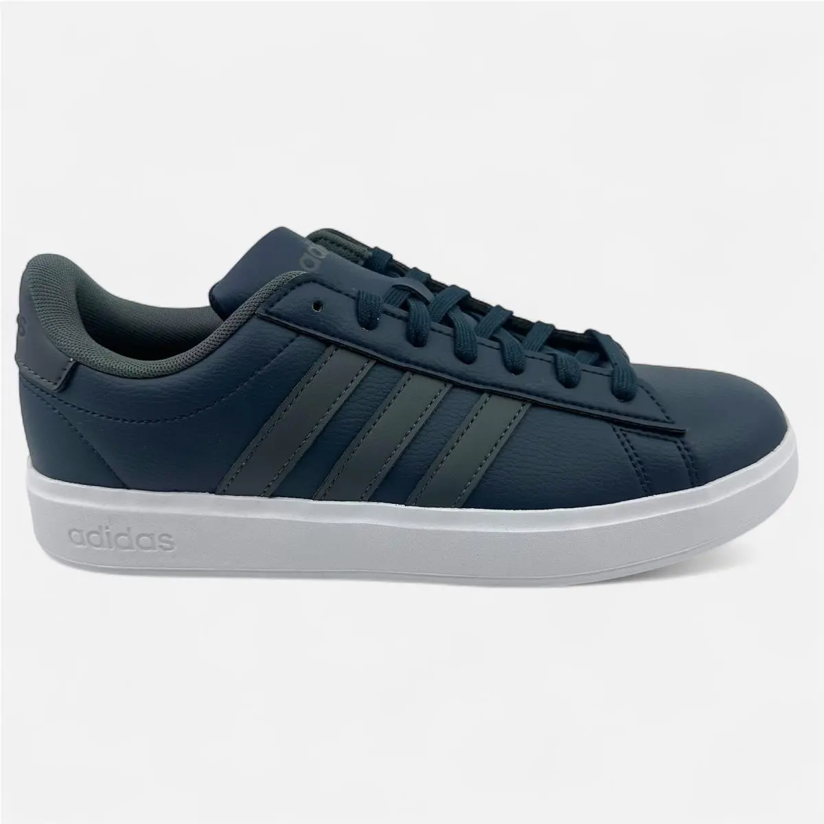 Adidas Grand Court 2.0 Aurora Ink Grey White Mens Athletic Sneaker