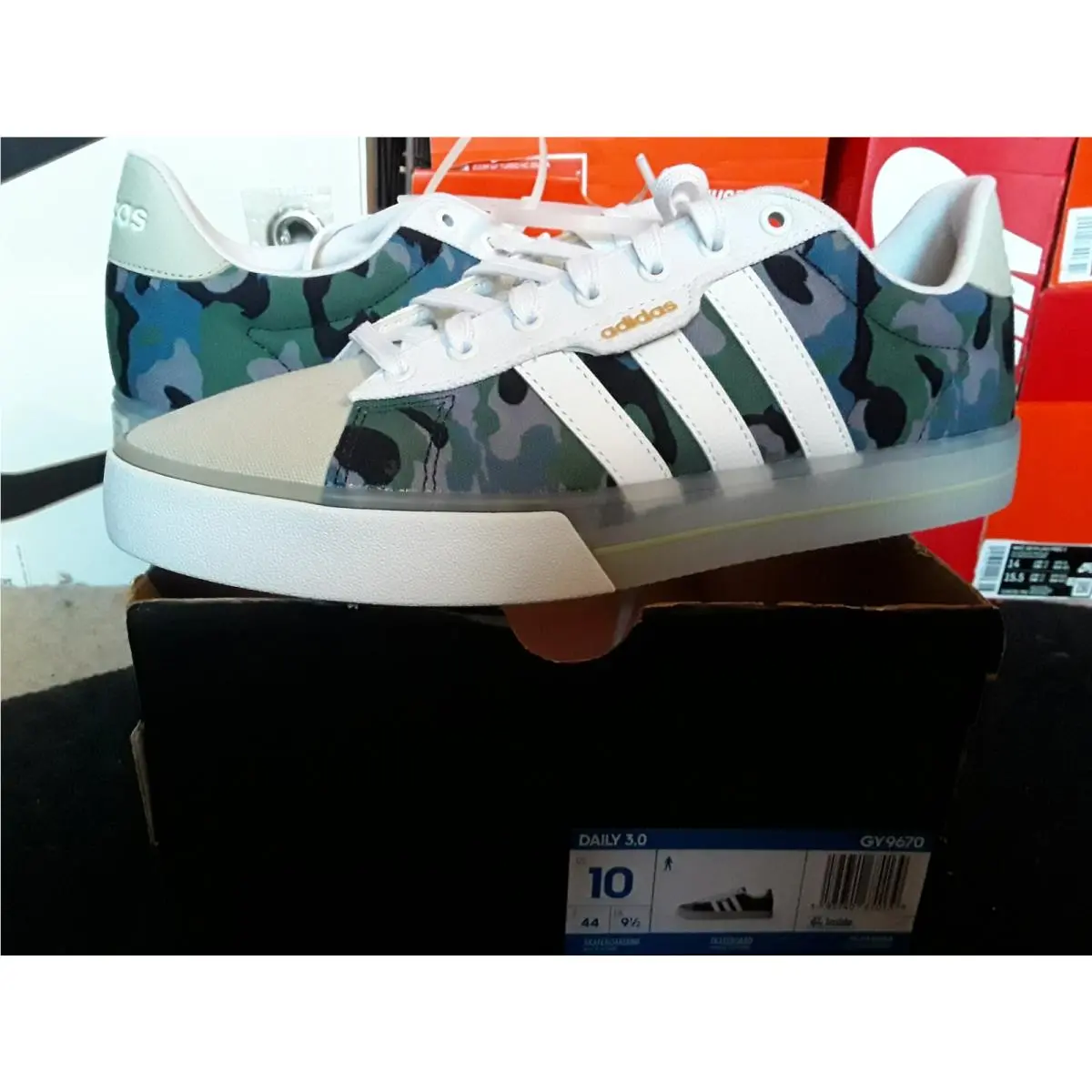 Originals Mens Daily 3.0 Camo Cloud White Halo Green Skateboard SB GY9670 by Adidas