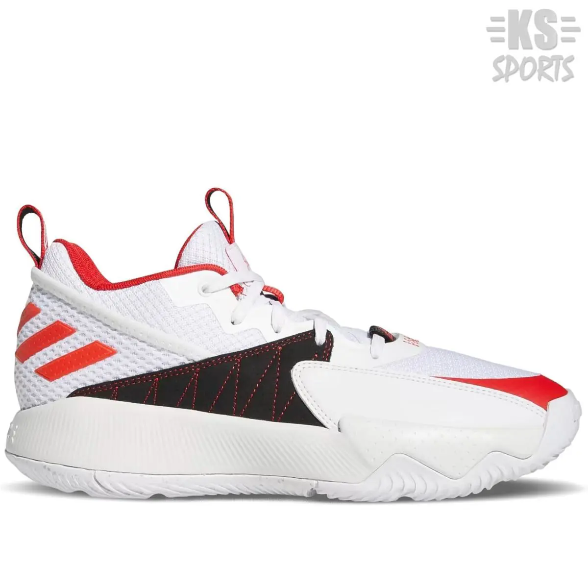 Adidas Dame Certified Extply 2.0 `trail Blazers` Men`s Basketball Shoes GY8965 - Cloud White/Vivid Red/Dash Grey
