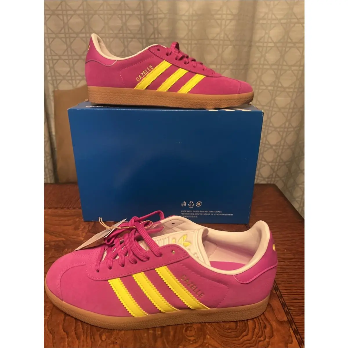 Adidas Originals Gazelle Purple Burst Solar Yellow JI1373 Women`s Size 8 - Purple
