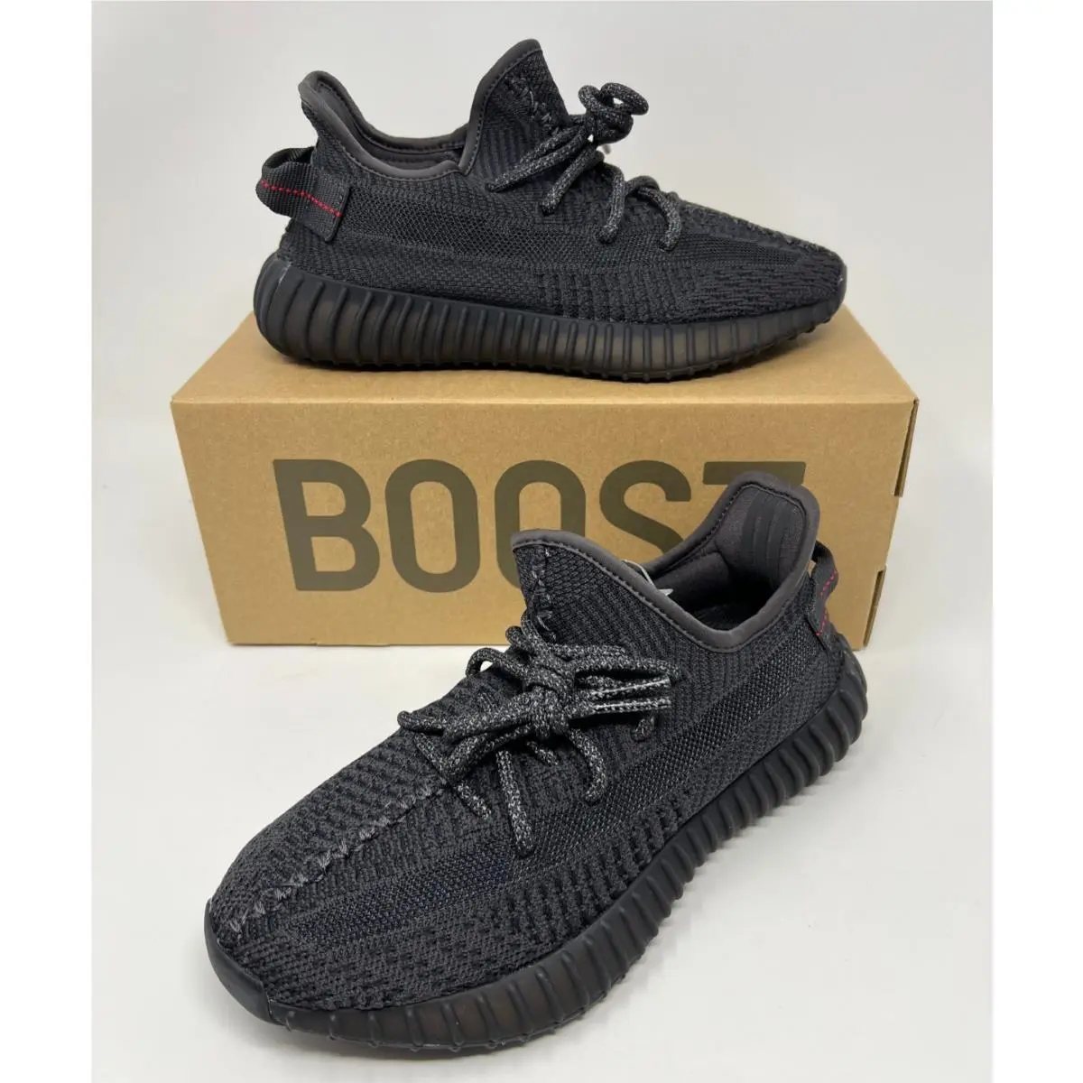 Size 5 - Adidas Yeezy Boost 350 V2 Black Non-reflective Kanye West Shoes FU9006