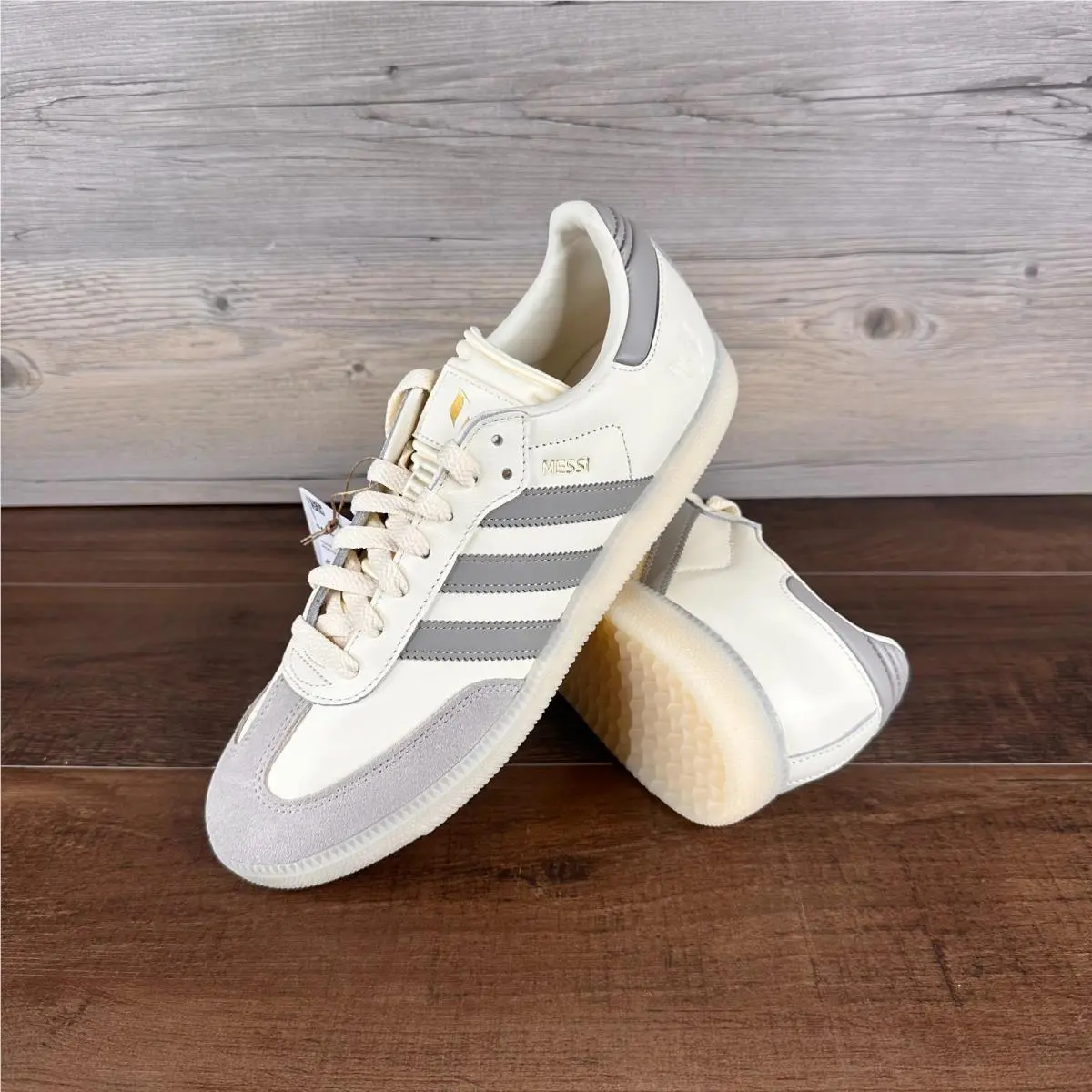 Adidas Samba Lionel Messi Indoor Mens Size 11.5 Cream White Light Brown JQ0266