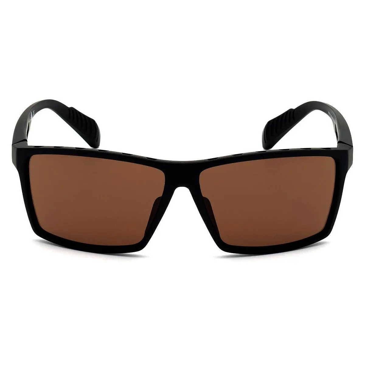 SP0010 Sunglasses Men Matte Black Brown Rectangle 63 by Adidas