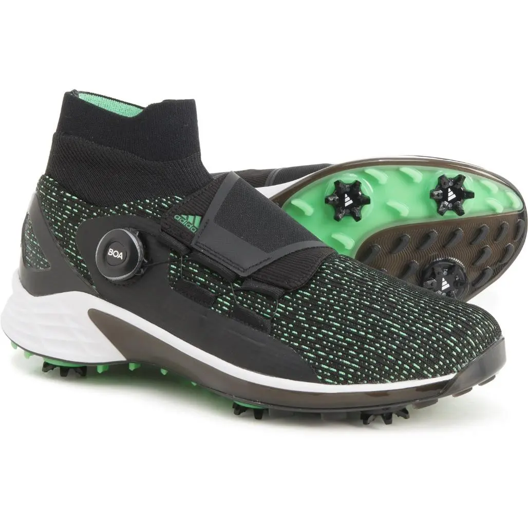 Men`s ZG21 Motion Boa Mid Golf Shoes Waterproof Green Black Size 12 by Adidas