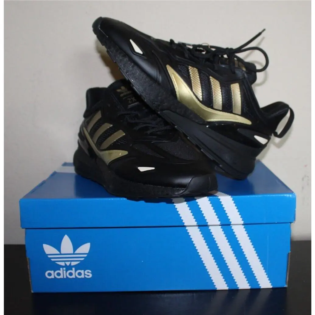 Originals ZX 2K Boost 2.0 Black Metallic Gold Men Casual GZ7743 Sz 11 by Adidas