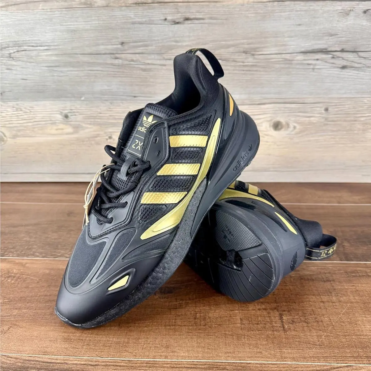 Adidas Originals ZX 2K Boost 2.0 Mens Size 10 Core Black Gold Metallic GZ7743