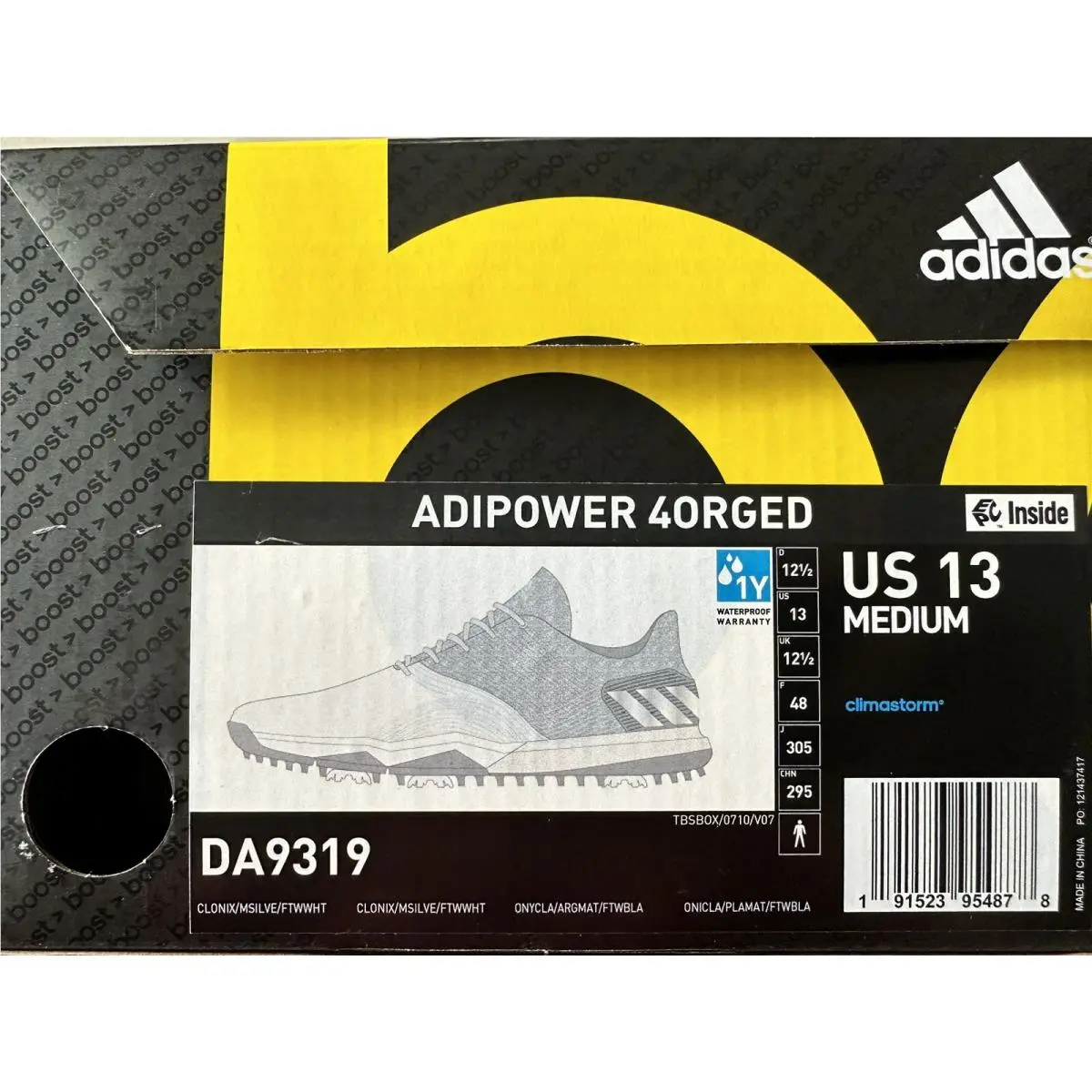 Adidas - Adipower 4orged - Golf Shoes - 13 M - White/gray - Waterproof