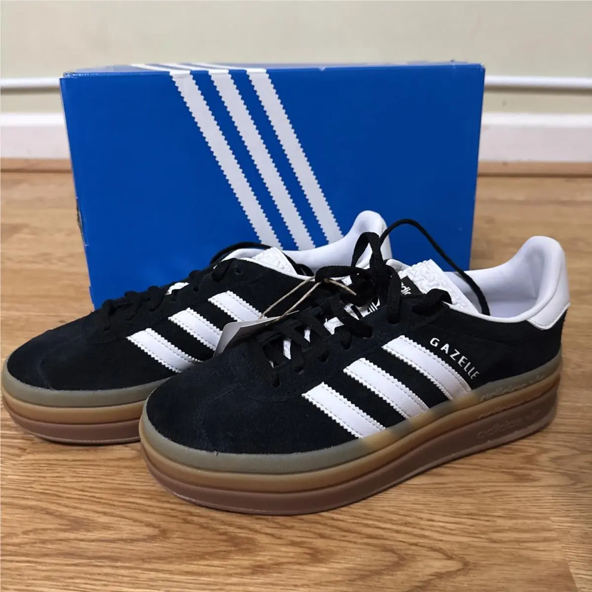Adidas Wmns Gazelle Bold Black Gum IE0876 Size 6