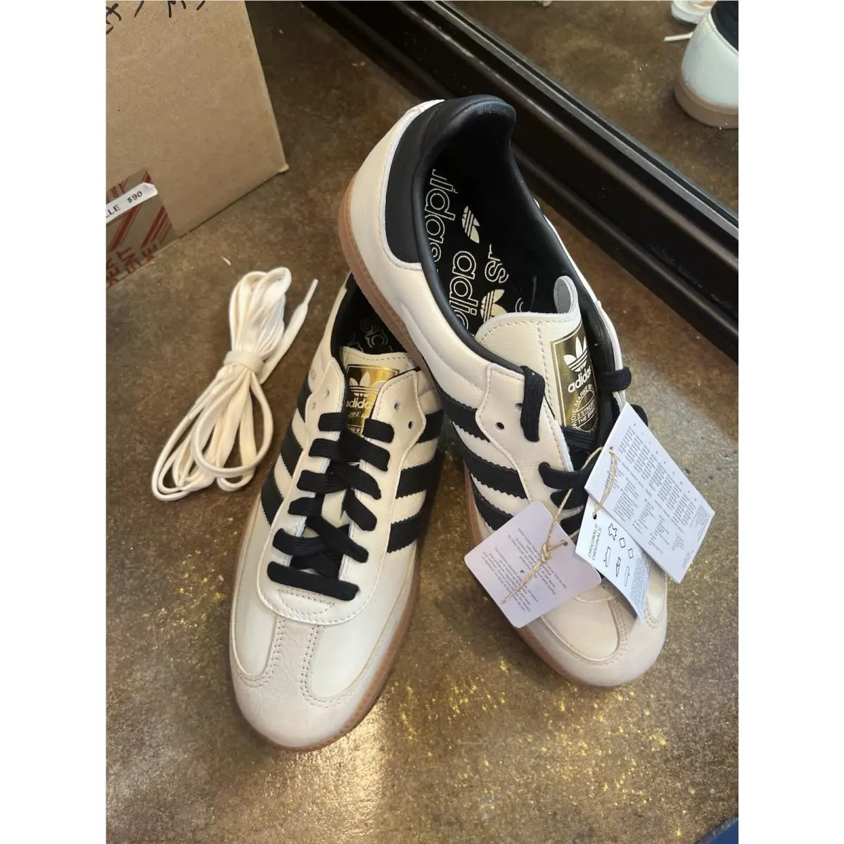 Adidas shoes - adidas Samba - Samba - ID0478 - CREAM WHITE/CORE BLACK/SAND STRATA 1