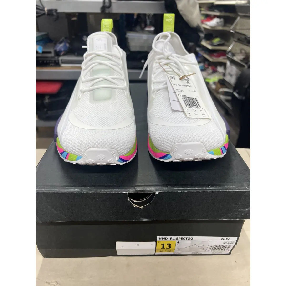 Adidas Nmd R1 Spectoo White 3M Green Blue Pink Yellow Orange Multi sz 13 GX2930