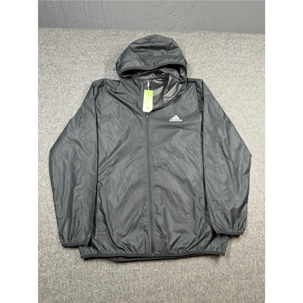 Adidas Mens Wind Breaker Size L Black See The World Track Running Athletic