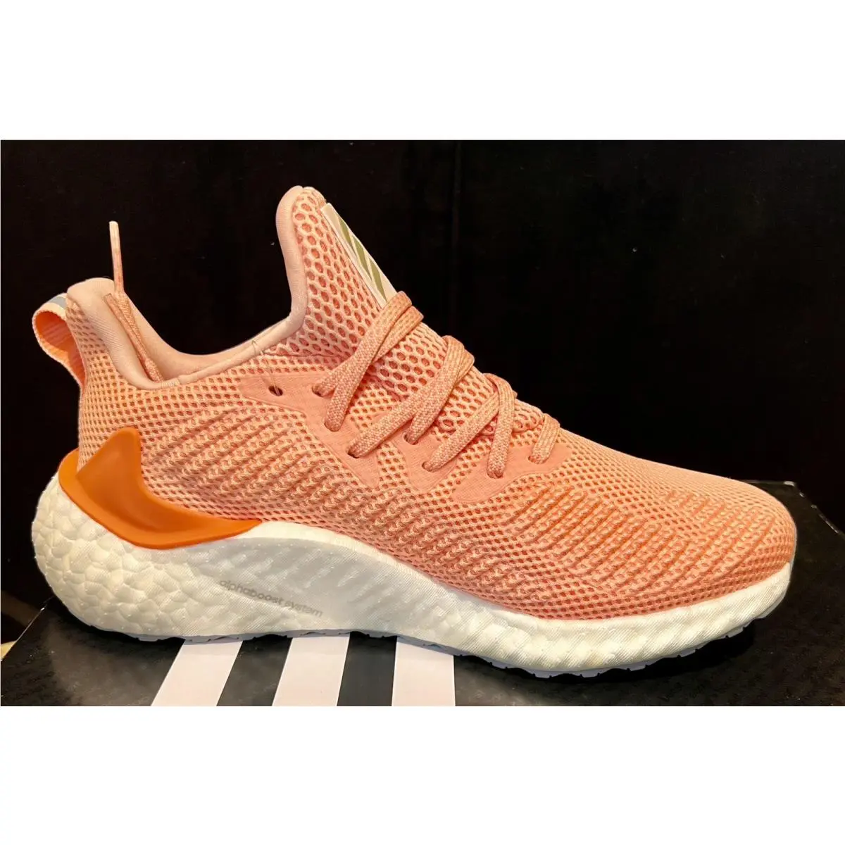 Size 8.5  Alphaboost Semi Coral Glow Pink Men`s Running Shoes F33947 by Adidas