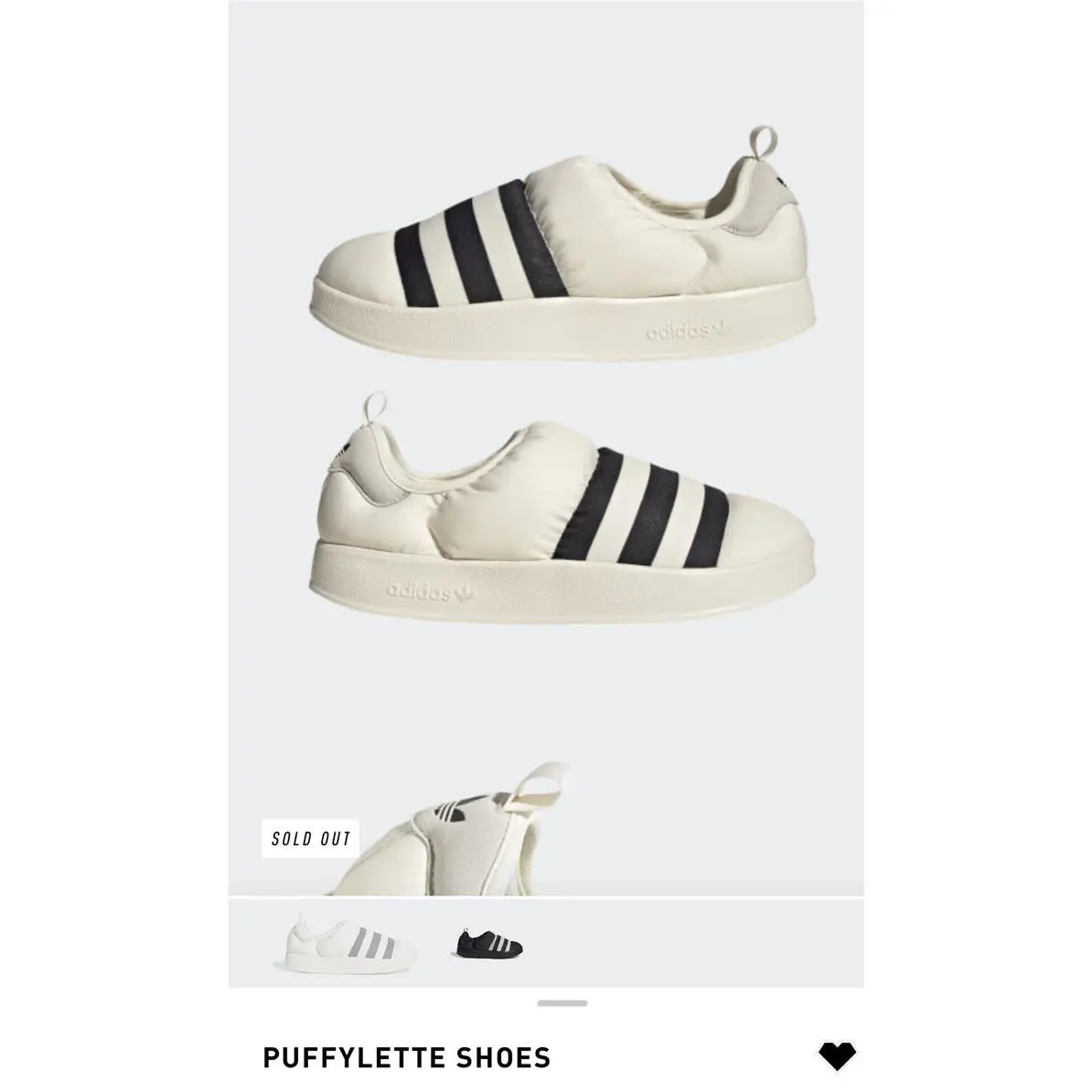 Adidas shoes - Puffylette - Puffylette - GY1593 - OFF WHITE/CORE BLACK/OFF WHITE 1