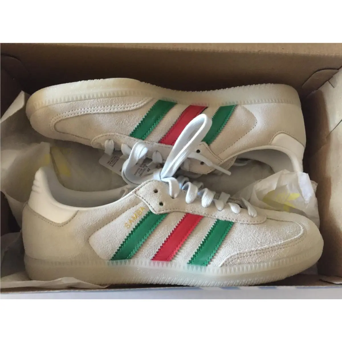 Adidas Samba OG Suede Crystal White Green Scarlet IG1826 U.s Men 7