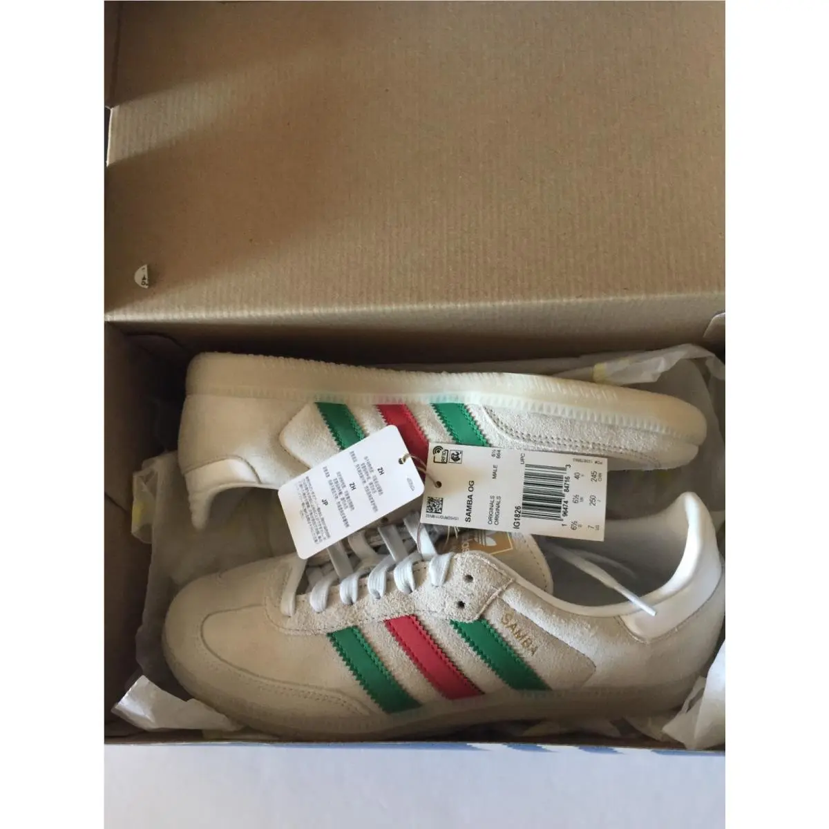 Adidas shoes - adidas Samba - Samba - IG1826 - Crystal White Green Scarlet (UPC: 196474844605) 1