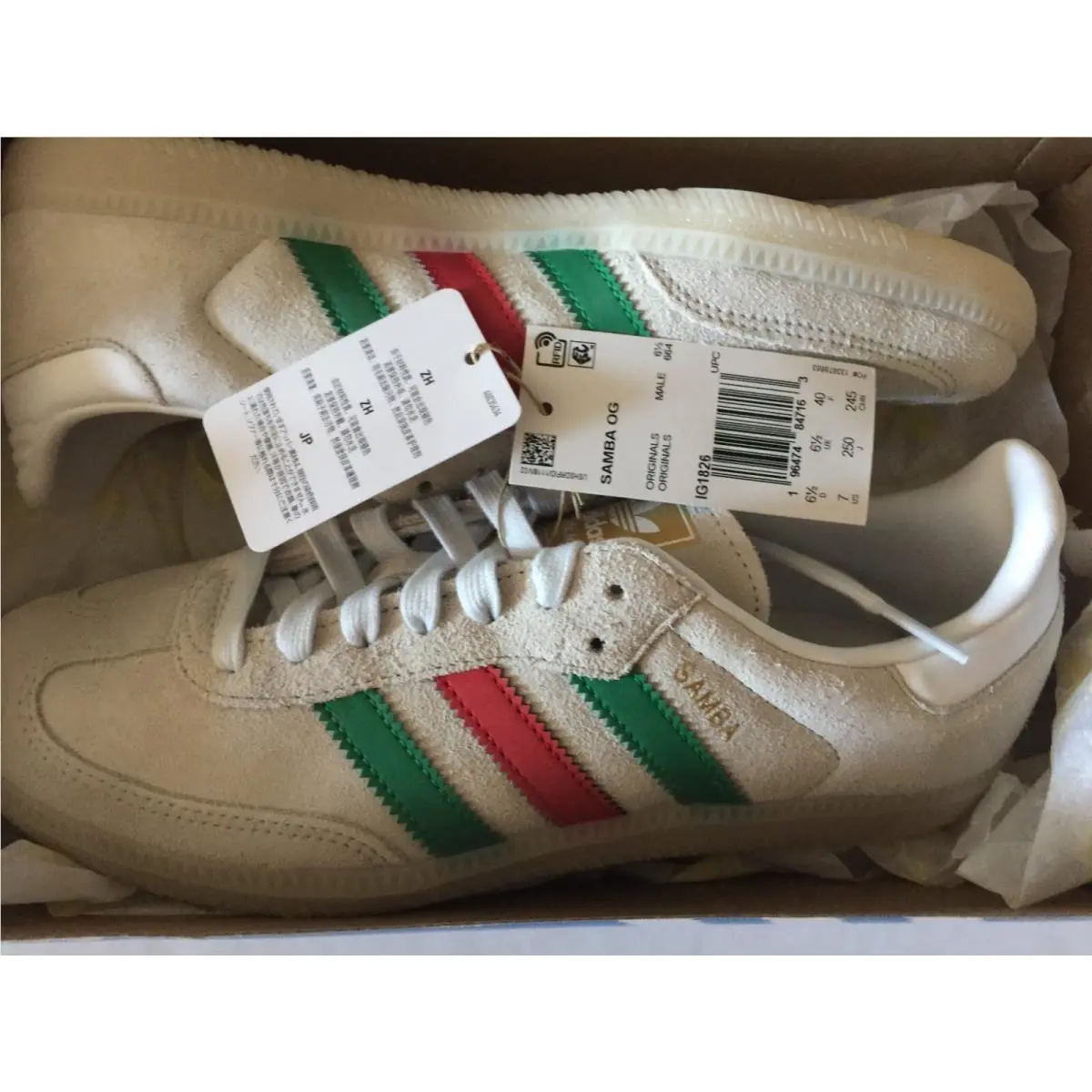 Adidas shoes - adidas Samba - Samba - IG1826 - Crystal White Green Scarlet (UPC: 196474844605) 2