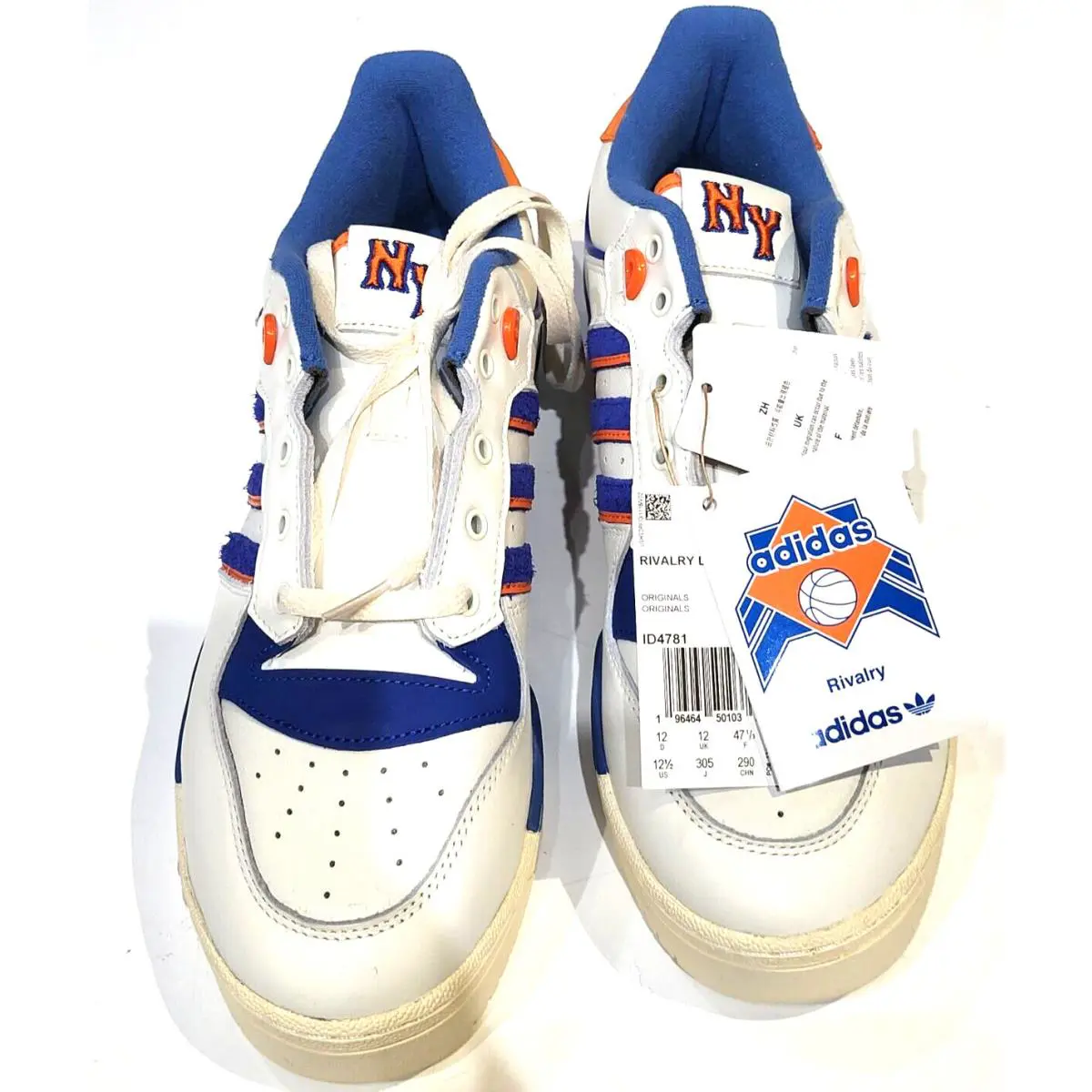 Sneaker Gym Shoe Rivalry York White Blue Orange 12 by Adidas