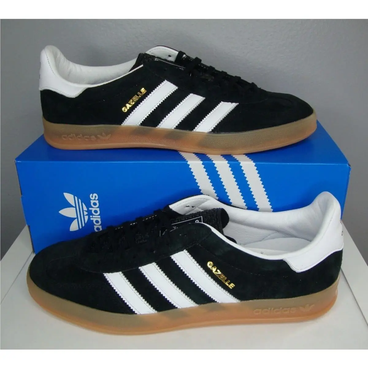 Adidas Gazelle Indoor Retro Trainers Shoes Mens US 10 UK 9.5 Black White HO6259