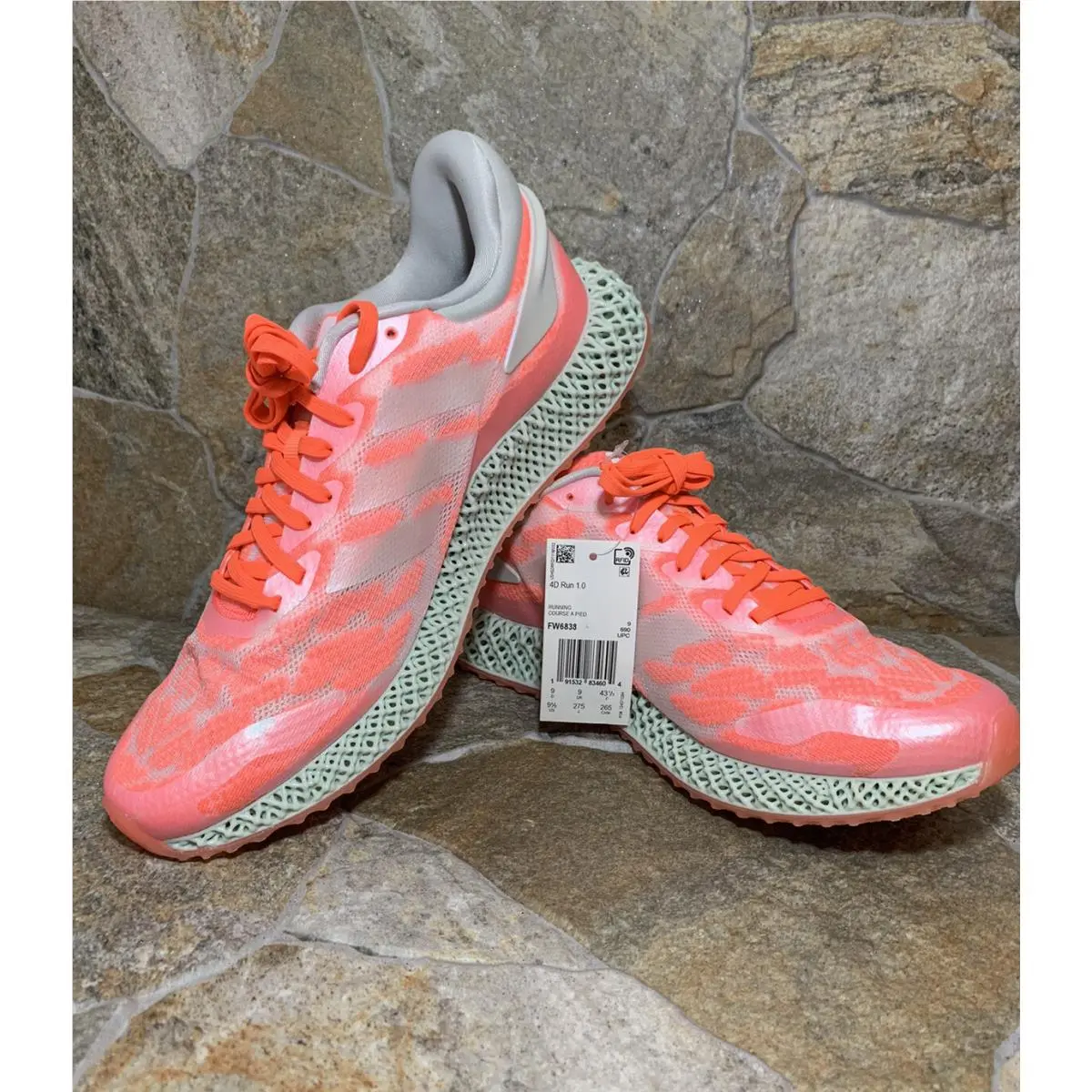 Adidas shoes - adidas 4D Runner - Runner - FW6838 - Pink, Manufacturer: Footwear White/Footwear White/Signal Coral (UPC: 0191532834604) 10