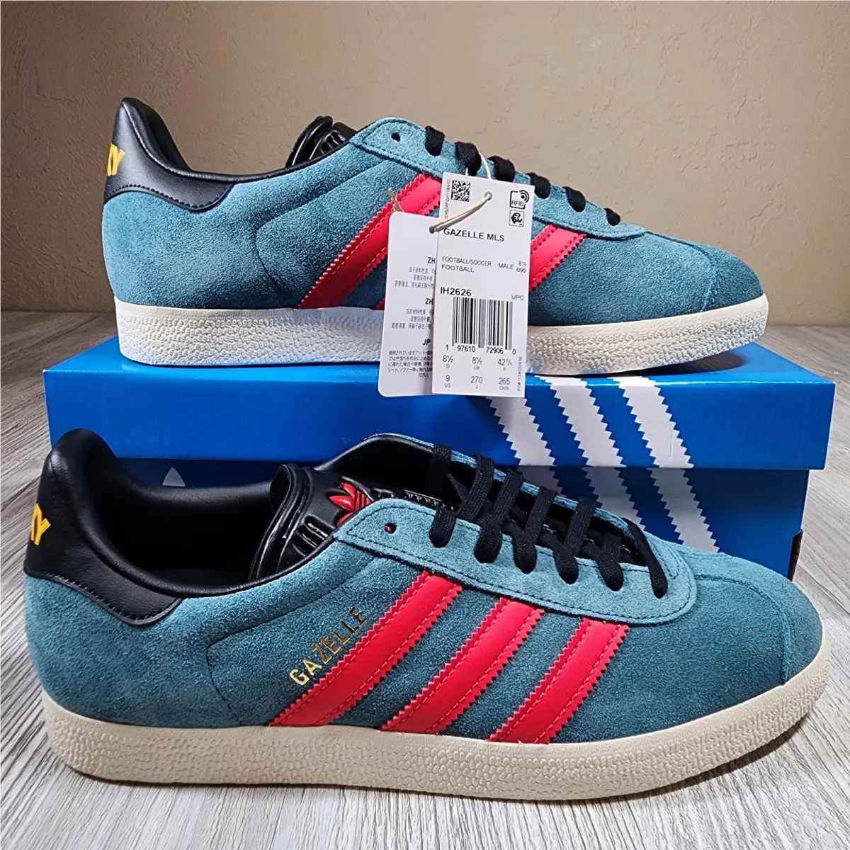 Adidas Gazelle Mls LA Galaxy Sneakers Blue Mens Size 9 IH2626