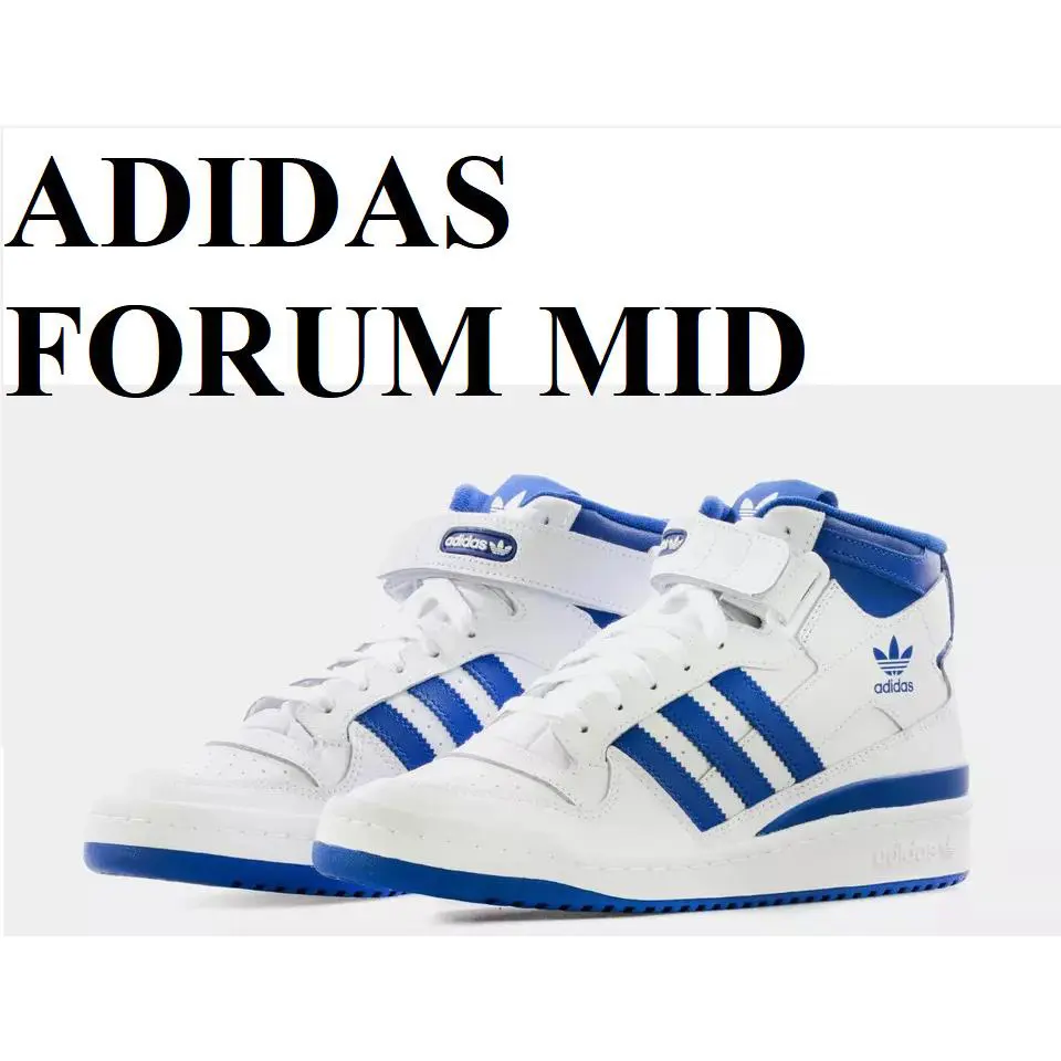 Adidas Forum Mid Trainers Sneaker Basketball Men Shoes White/royal Size 10.5