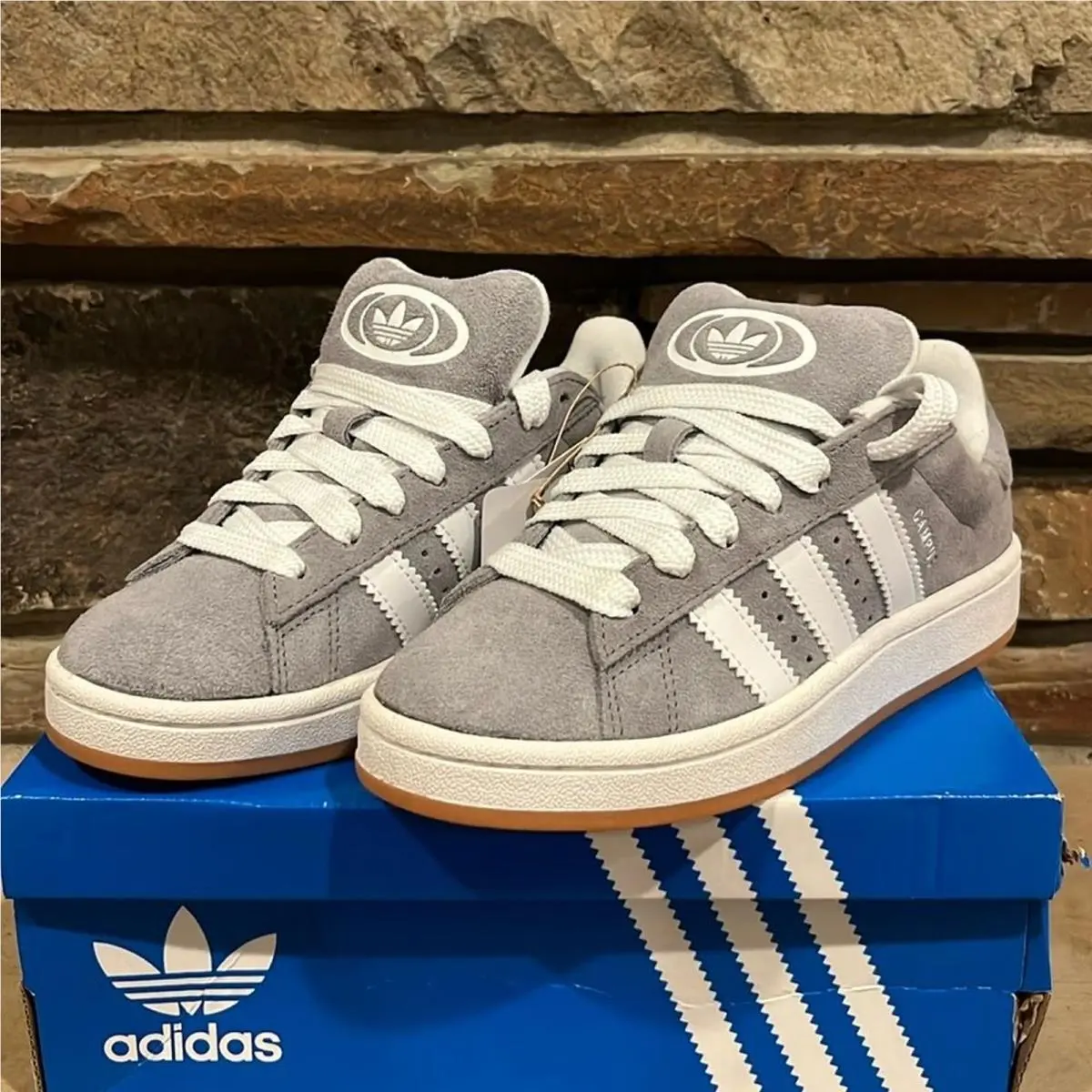 Adidas Originals Campus 00s J Grey and White Suede Sneaker