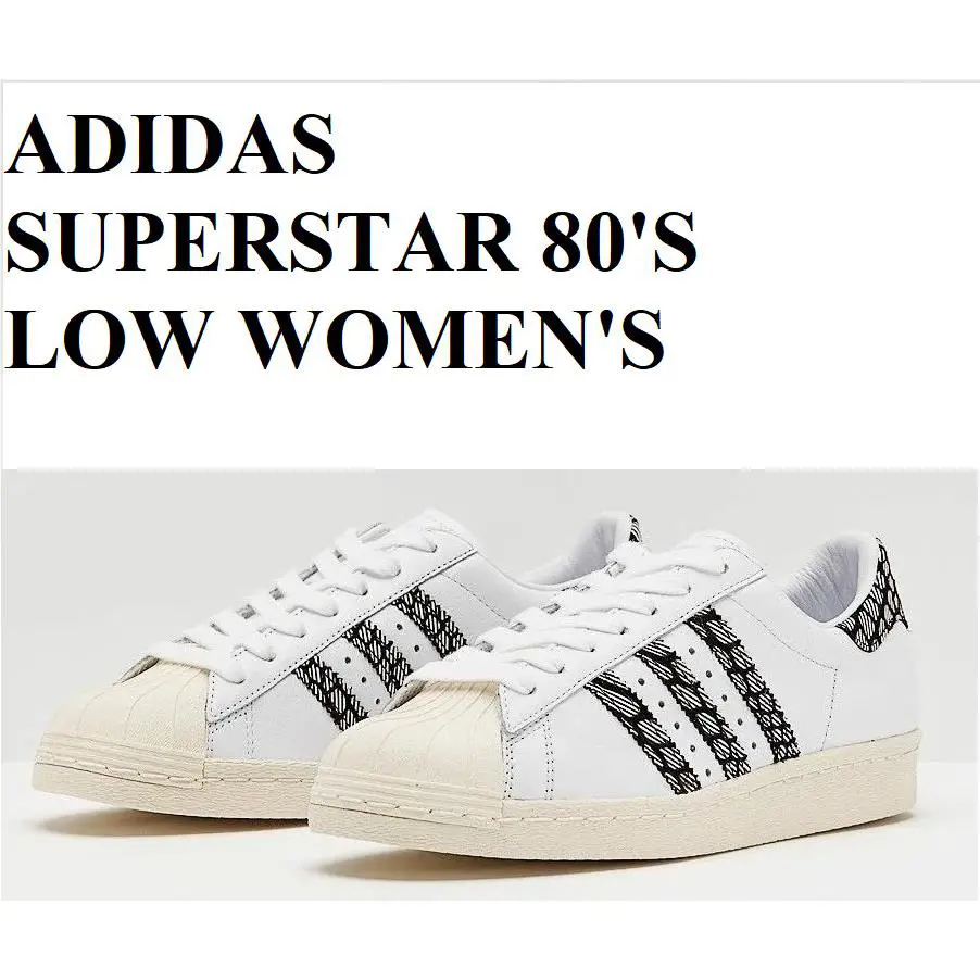 Adidas Superstar 80`S Low Sneaker Trainers Women Shoes White/black Size 10