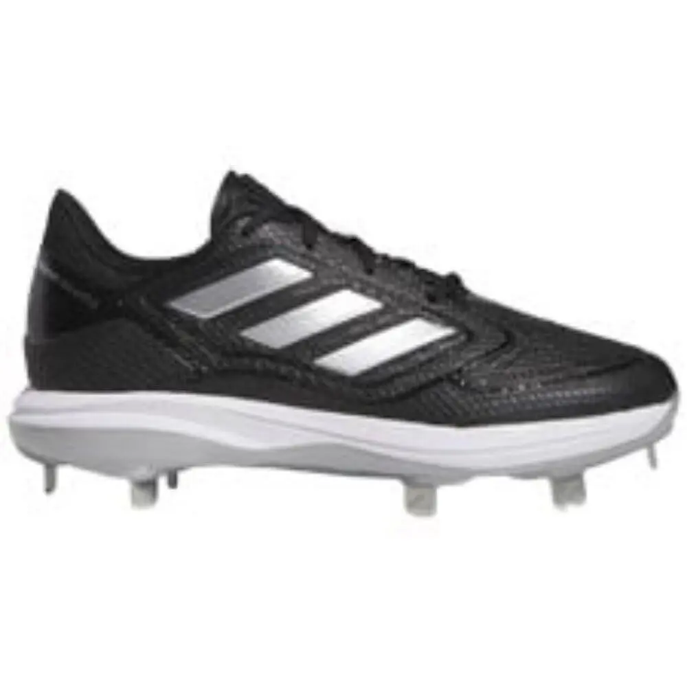 Women`s Adidas Adizero Purehustle 3 Metal Softball Cleats - Black Silver - 7 - Black & Silver